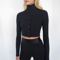 The Range The Range Alloy Crop Turtleneck