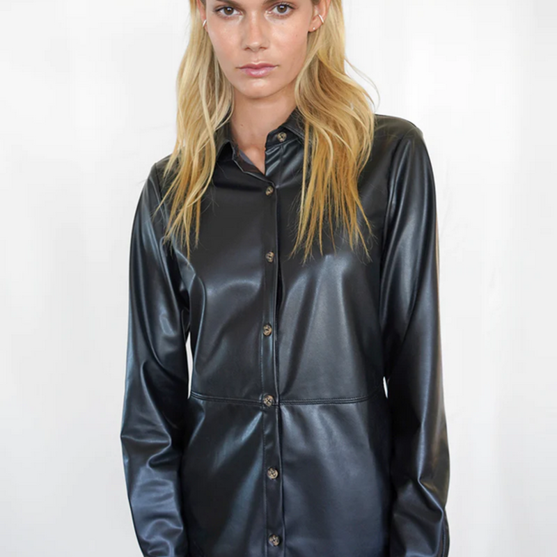 The Range The Range Faux Leather Shirt