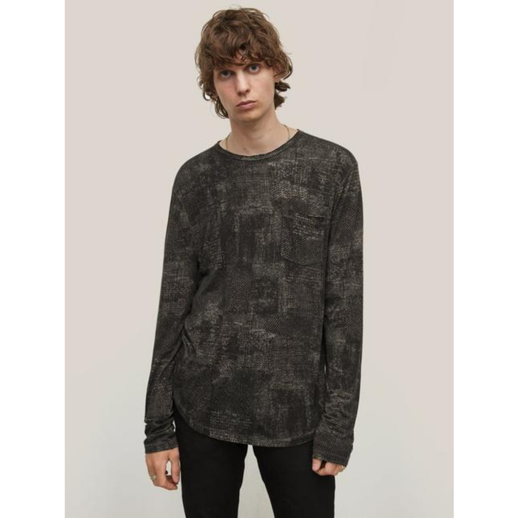 John Varvatos John Varvatos Atkins Print Burnout Crew