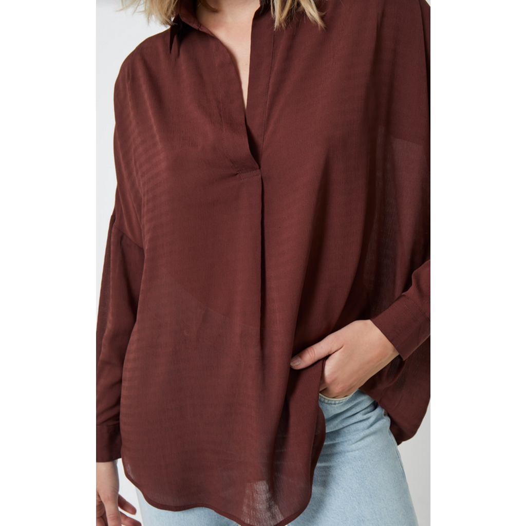 French Connection French Connection Rhodes Textured Drape Blouse