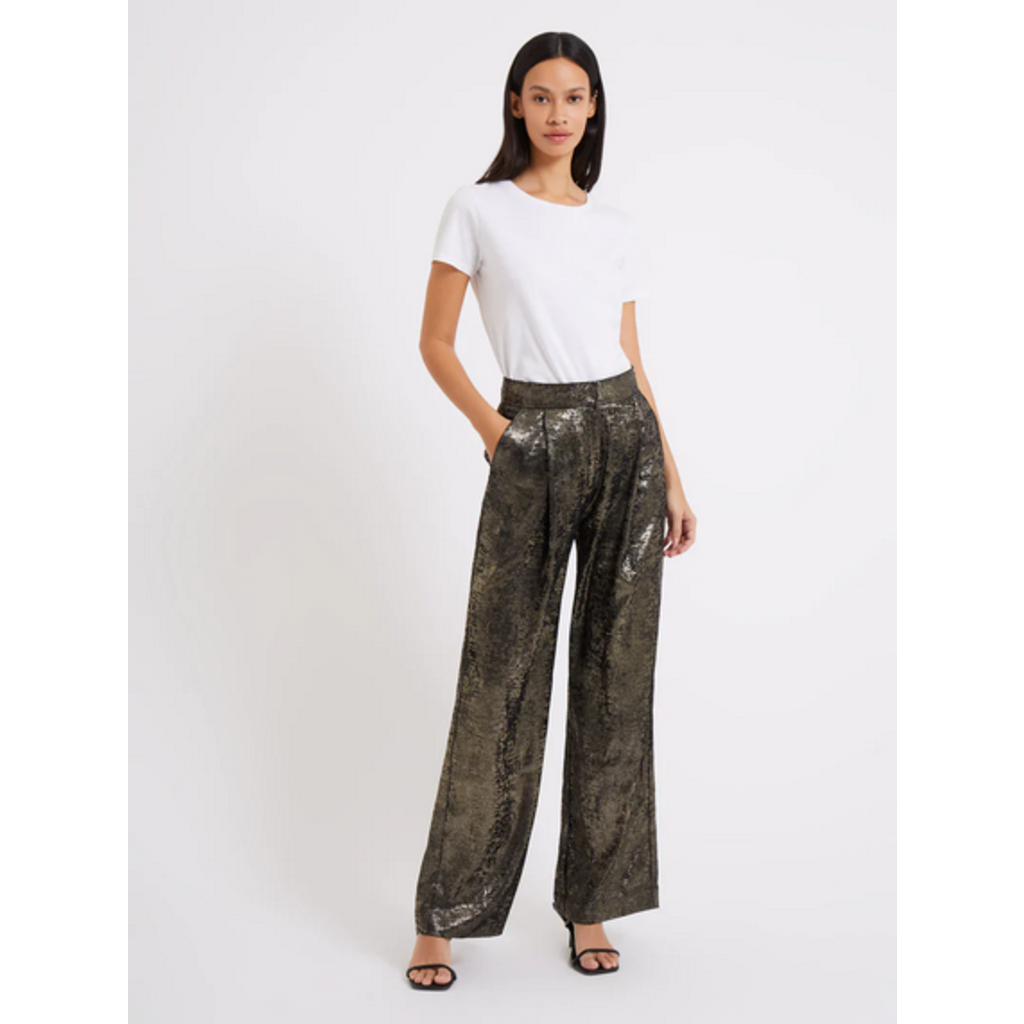 Amy Lynn Lupe Textured Metallic Trousers | Lyst