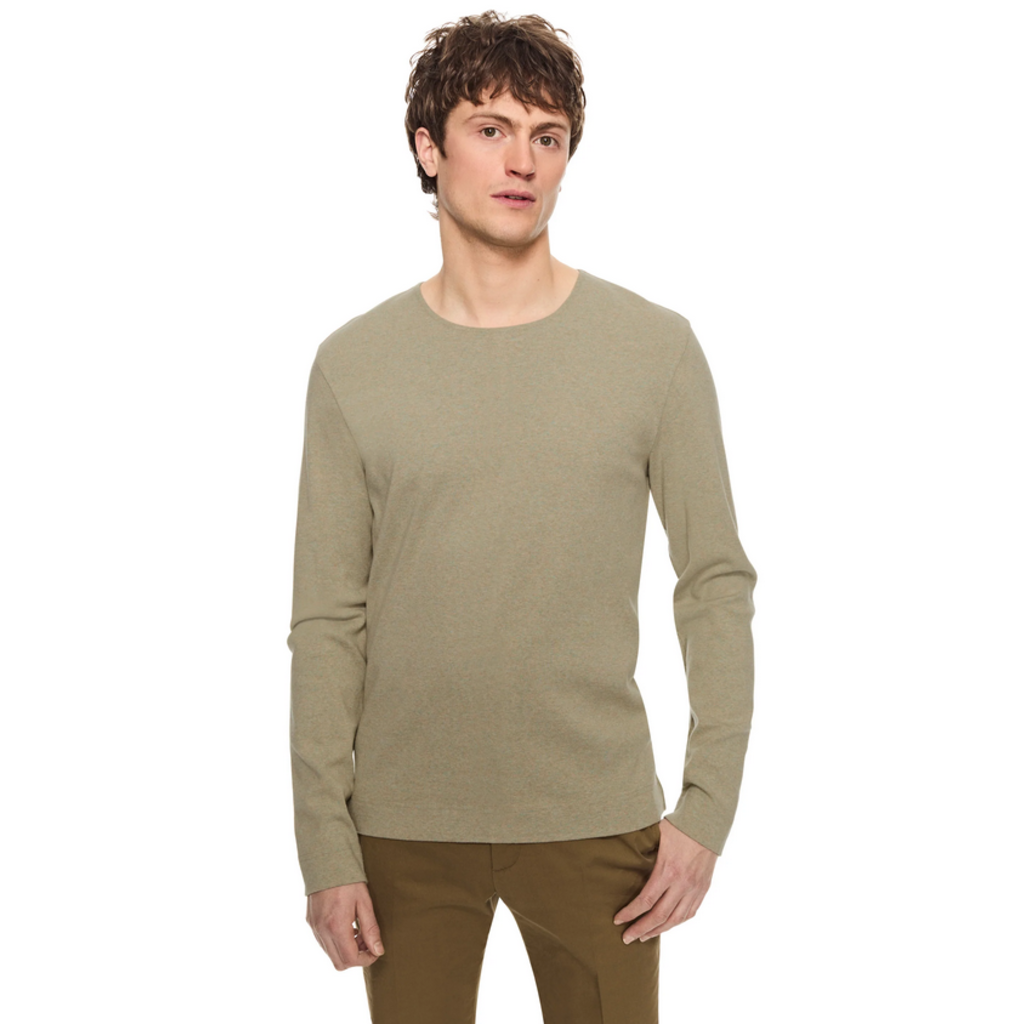 On This Day OTD Ribbed Long Sleeve Ribbed Cotton Crewneck