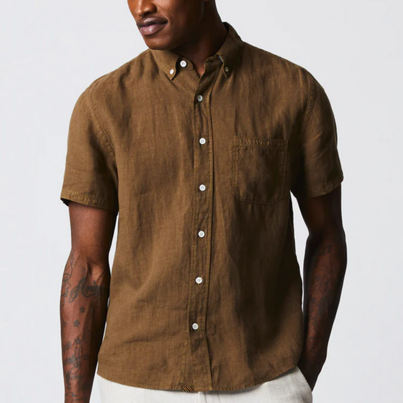 SLUB COTTON SHORT IN KHAKI – Billy Reid