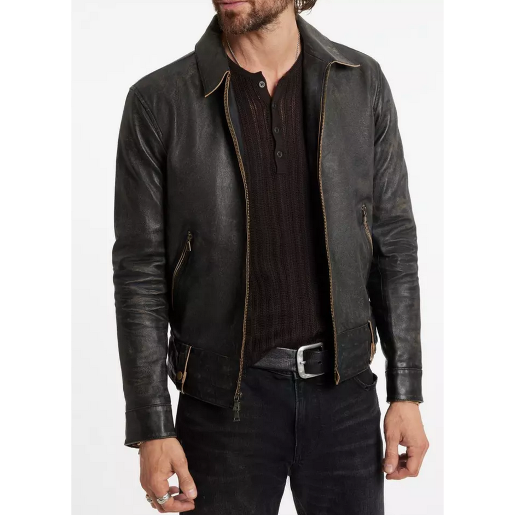 $2198 Brand New John Varvatos Collection Spruce Black Leather Jacket | eBay