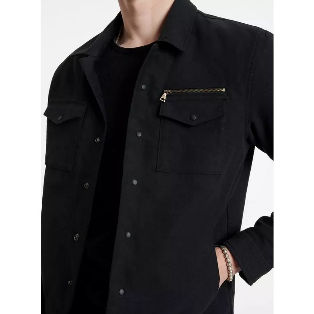 John Varvatos Resin Coated Shirt Jacket - Black | ModeSens | Shirt jacket,  Jackets, John varvatos