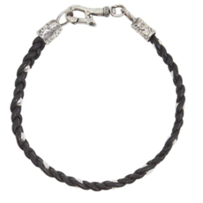 John Varvatos John Varvatos Leather Braided Single Strand Bracelet