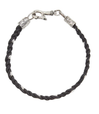 John Varvatos John Varvatos Leather Braided Single Strand Bracelet