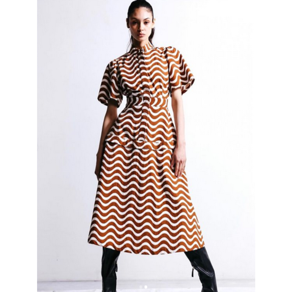 DU PARADIS Leah Pleated Midi Dress