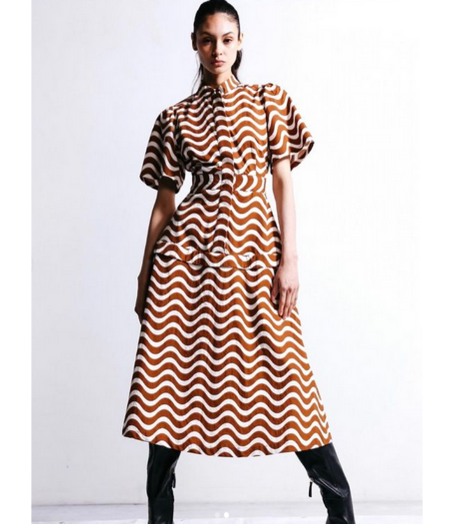 DU PARADIS Leah Pleated Midi Dress