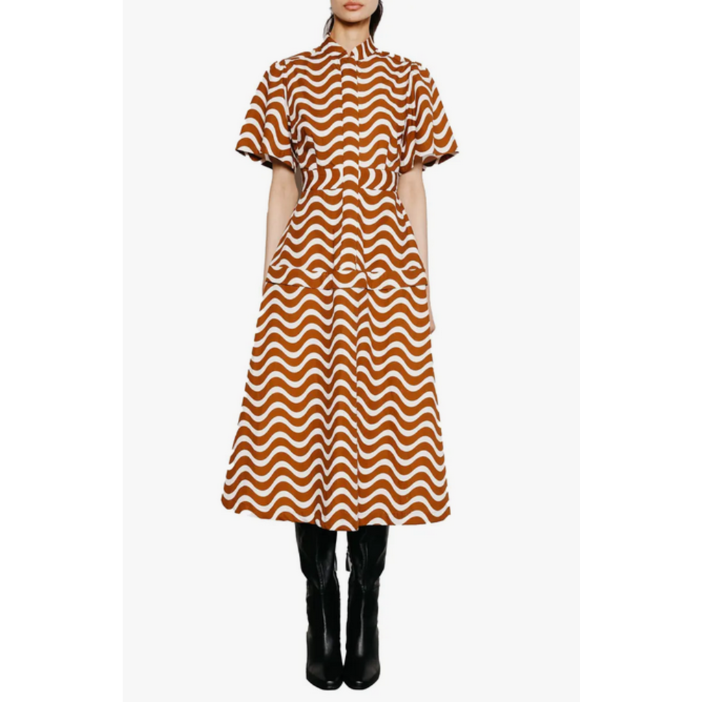 DU PARADIS Leah Pleated Midi Dress