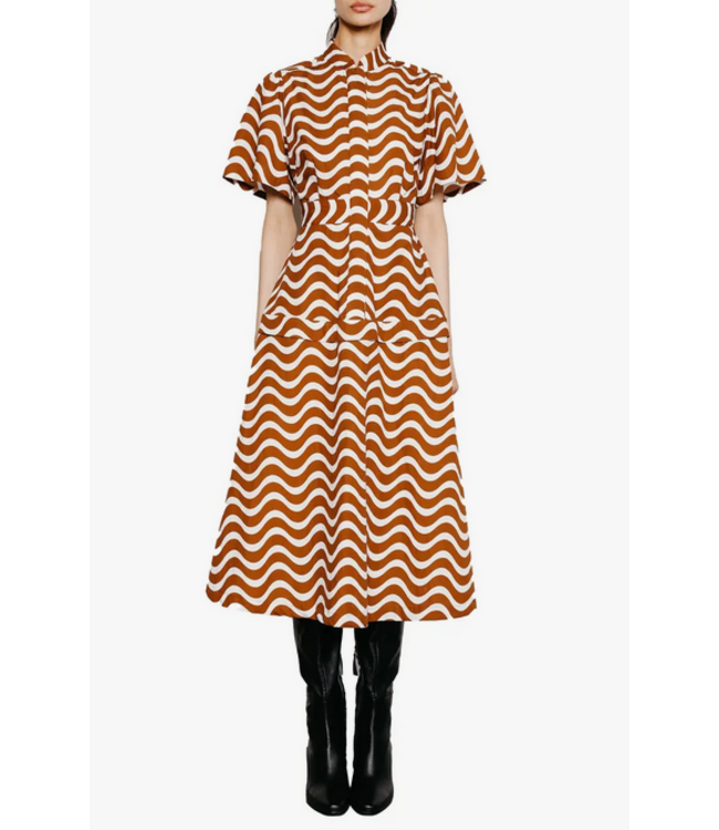 DU PARADIS Leah Pleated Midi Dress