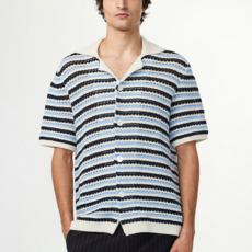 No Nationality NNO7 Henry Knit Open Collar Shirt