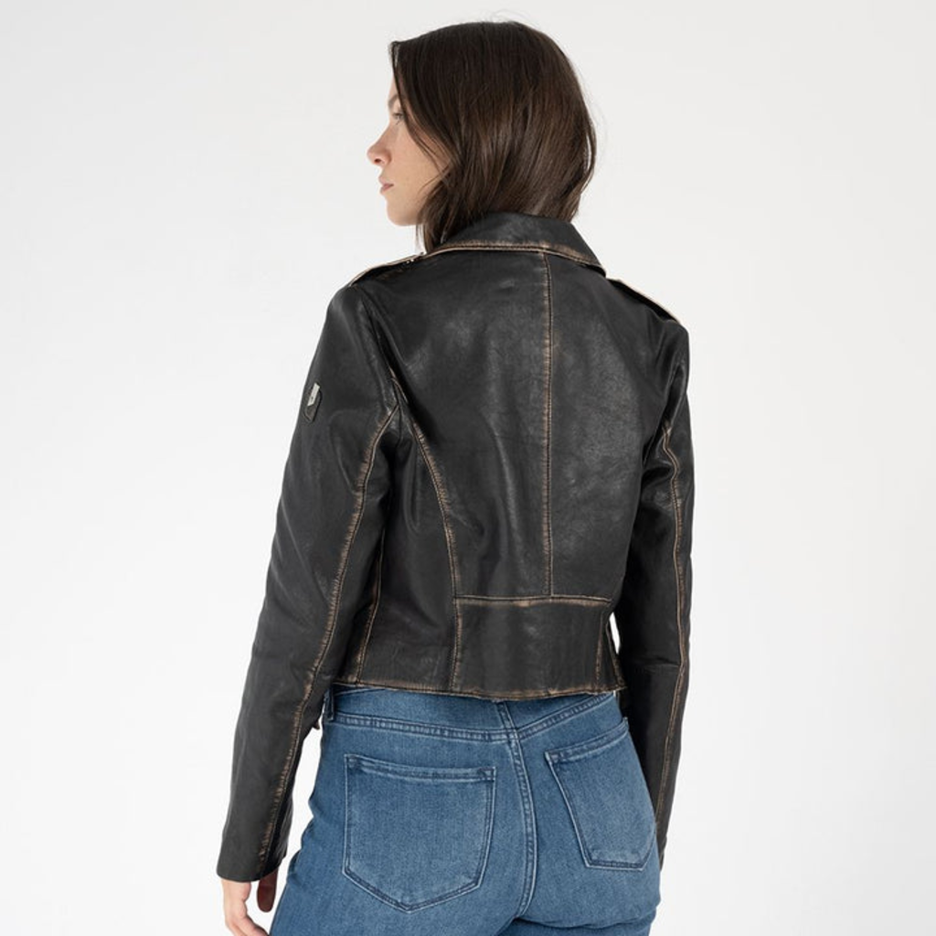 MAURITIUS Sharon Antique Crop Moto Jacket