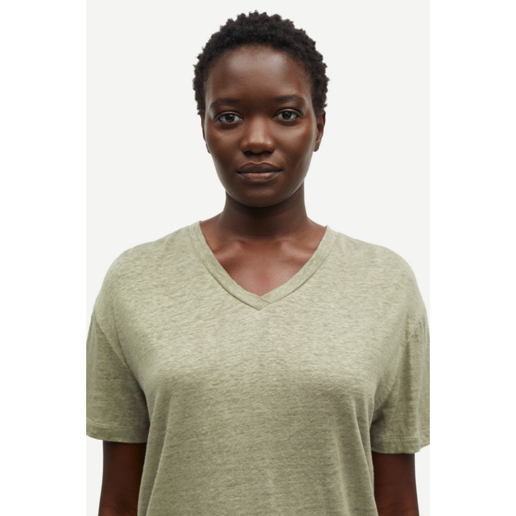 SAMSOE SAMSOE Saeli Linen V-Neck Tee