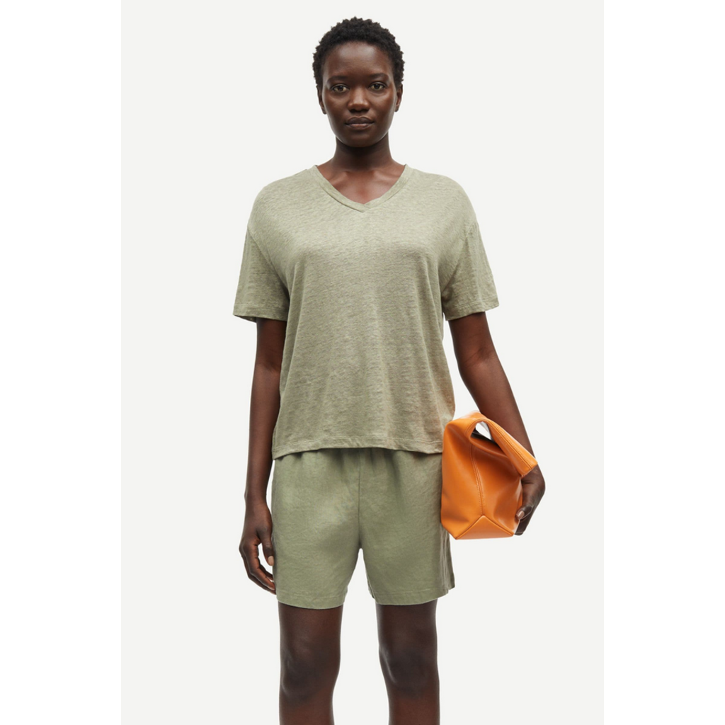 SAMSOE SAMSOE Saeli Linen V-Neck Tee