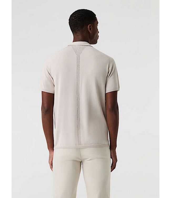 Alpha Tauri Alpha Tuari 3D Cott/Linen Knit SS V-Neck