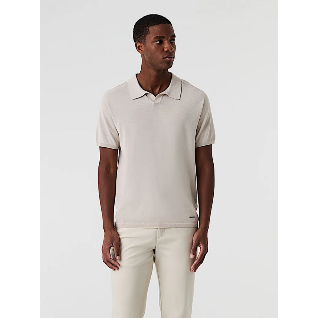 Alpha Tauri Alpha Tuari 3D Cott/Linen Knit SS V-Neck