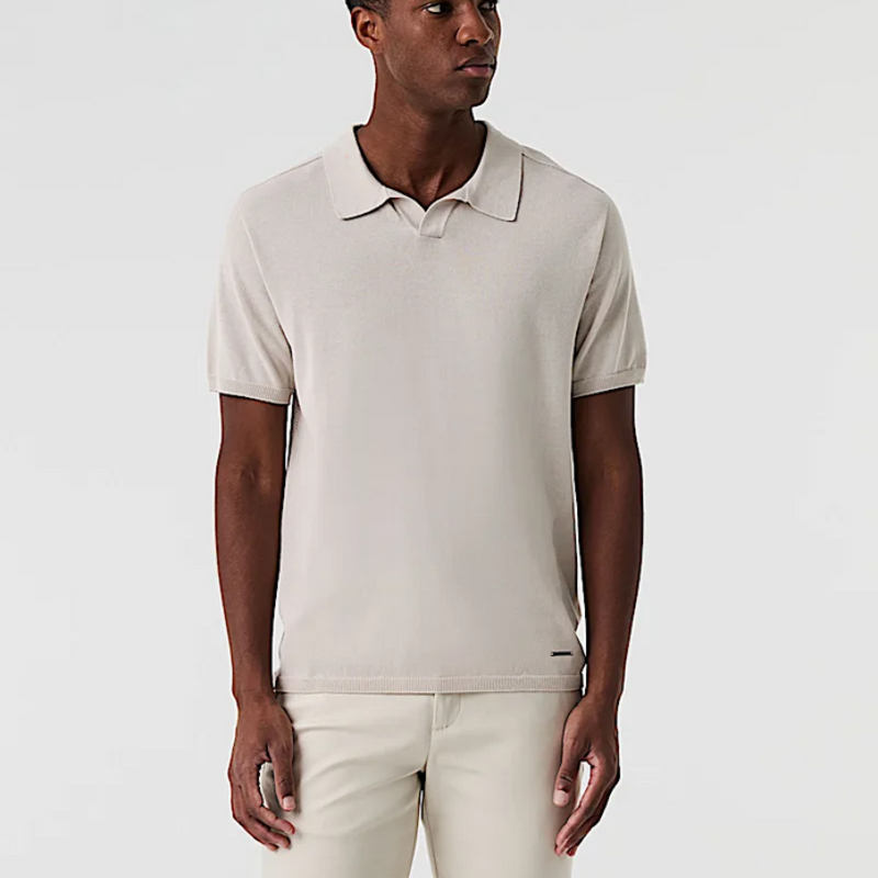 Alpha Tauri Alpha Tuari 3D Cott/Linen Knit SS V-Neck