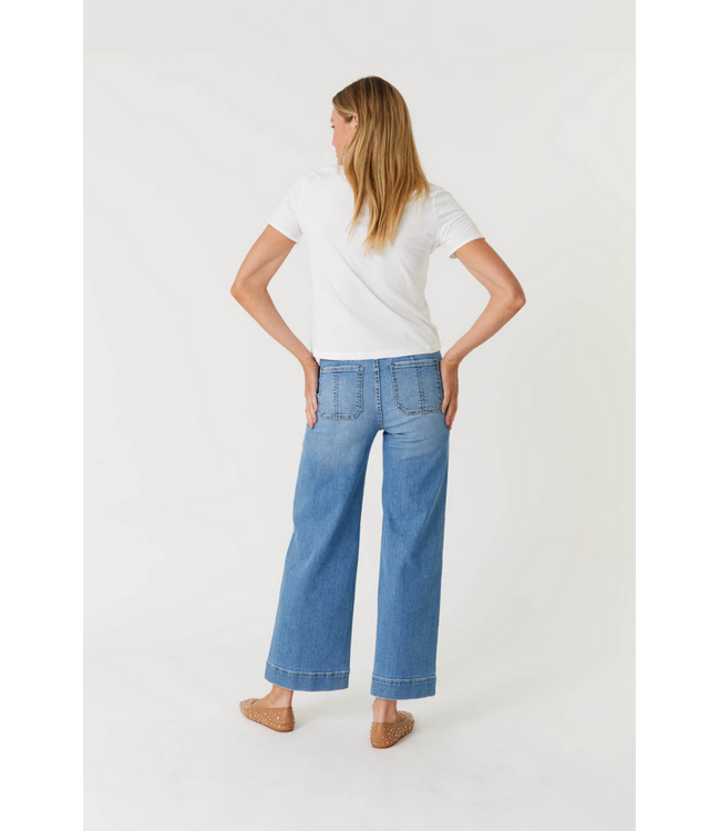 Ladies Level 99 Level 99 Camille Exposed Button Wide Leg