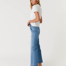 Ladies Level 99 Level 99 Camille Exposed Button Wide Leg