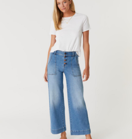 Ladies Level 99 Level 99 Camille Exposed Button Wide Leg