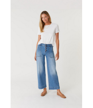 Ladies Level 99 Level 99 Camille Exposed Button Wide Leg