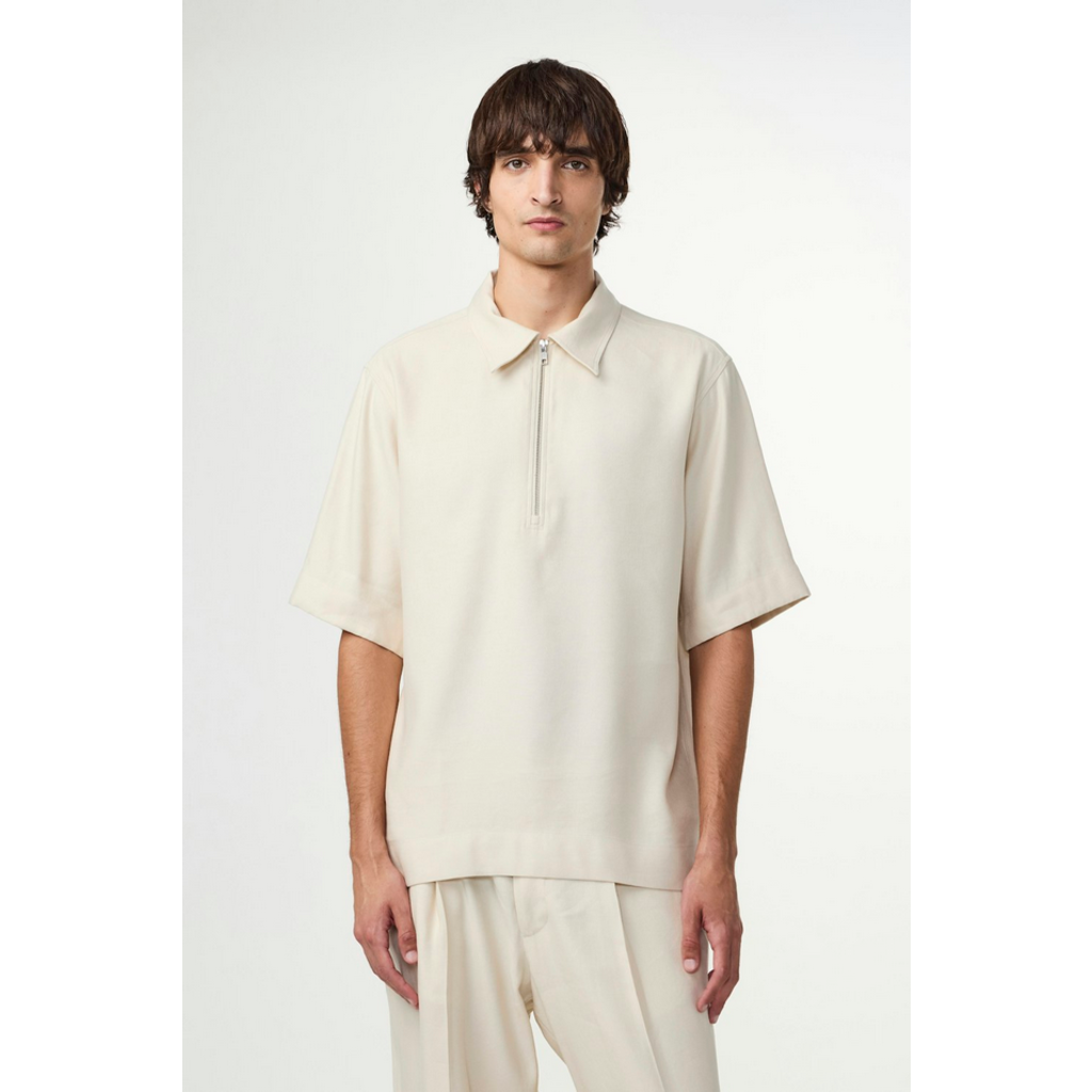 No Nationality NNO7 Bruno Half Zip SS Polo