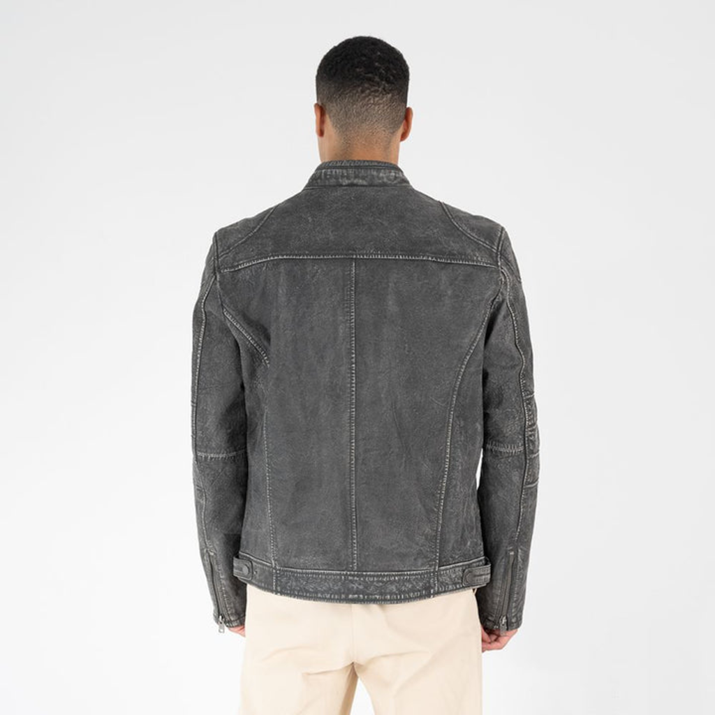 Mauritius MAURITIUS Fabian Distressed Leather Jacket