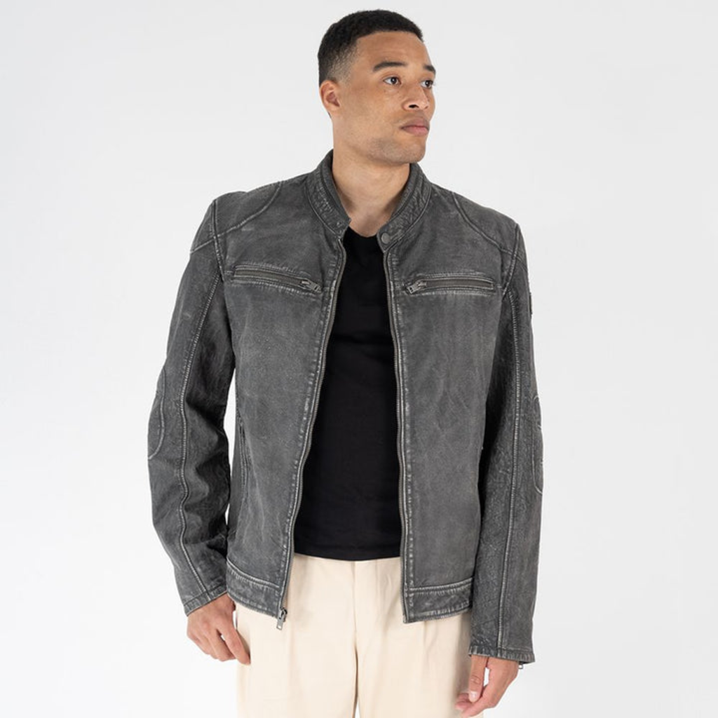Mauritius MAURITIUS Fabian Distressed Leather Jacket