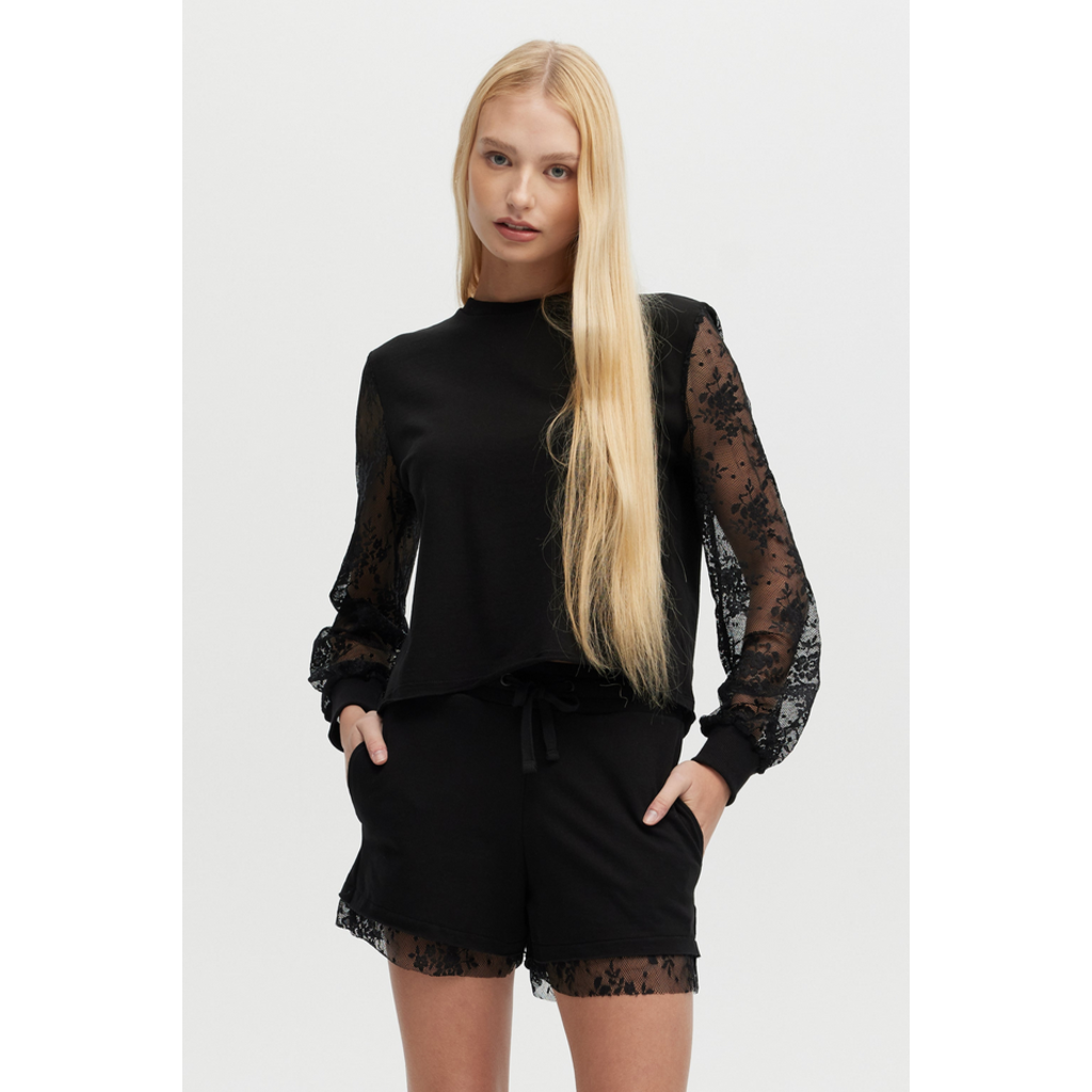 Ladies Cheerleader CHLDR Kayla Balloon Sleeve Top