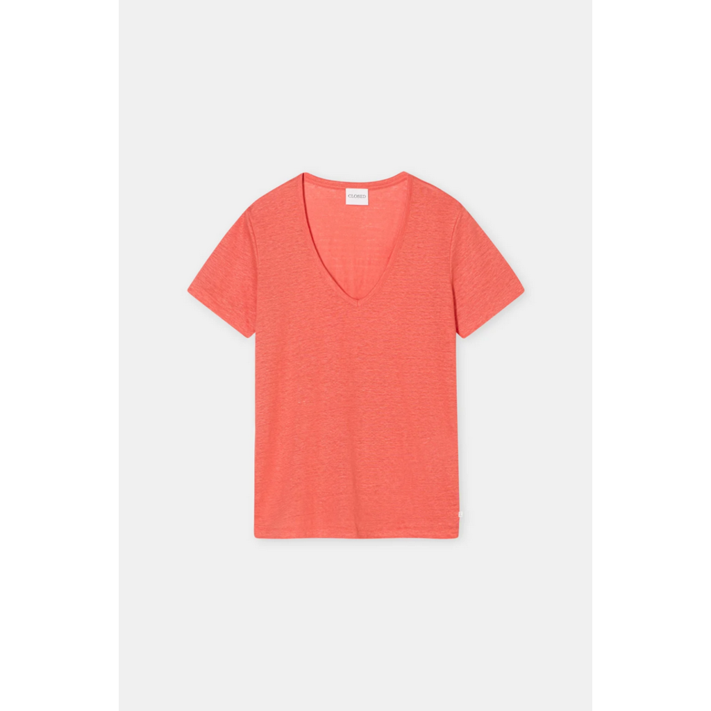 CLOSED SS Linen V-Neck Tee