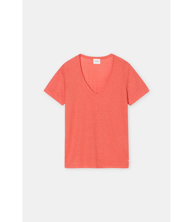 CLOSED SS Linen V-Neck Tee