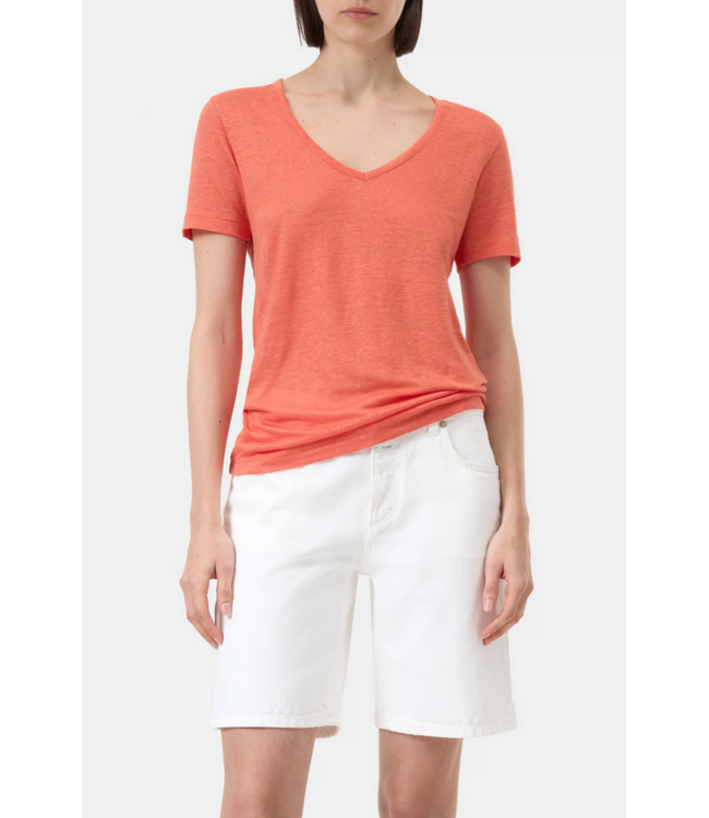 CLOSED SS Linen V-Neck Tee