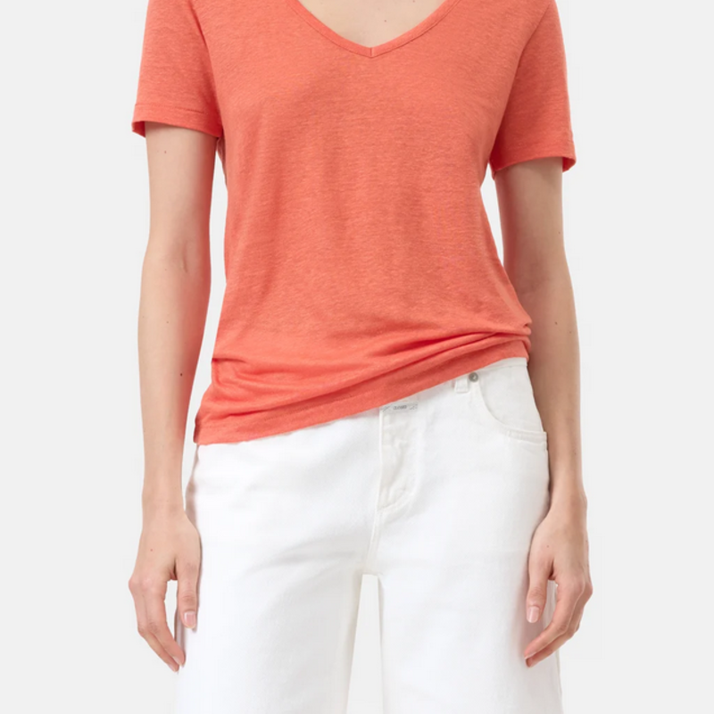 CLOSED SS Linen V-Neck Tee