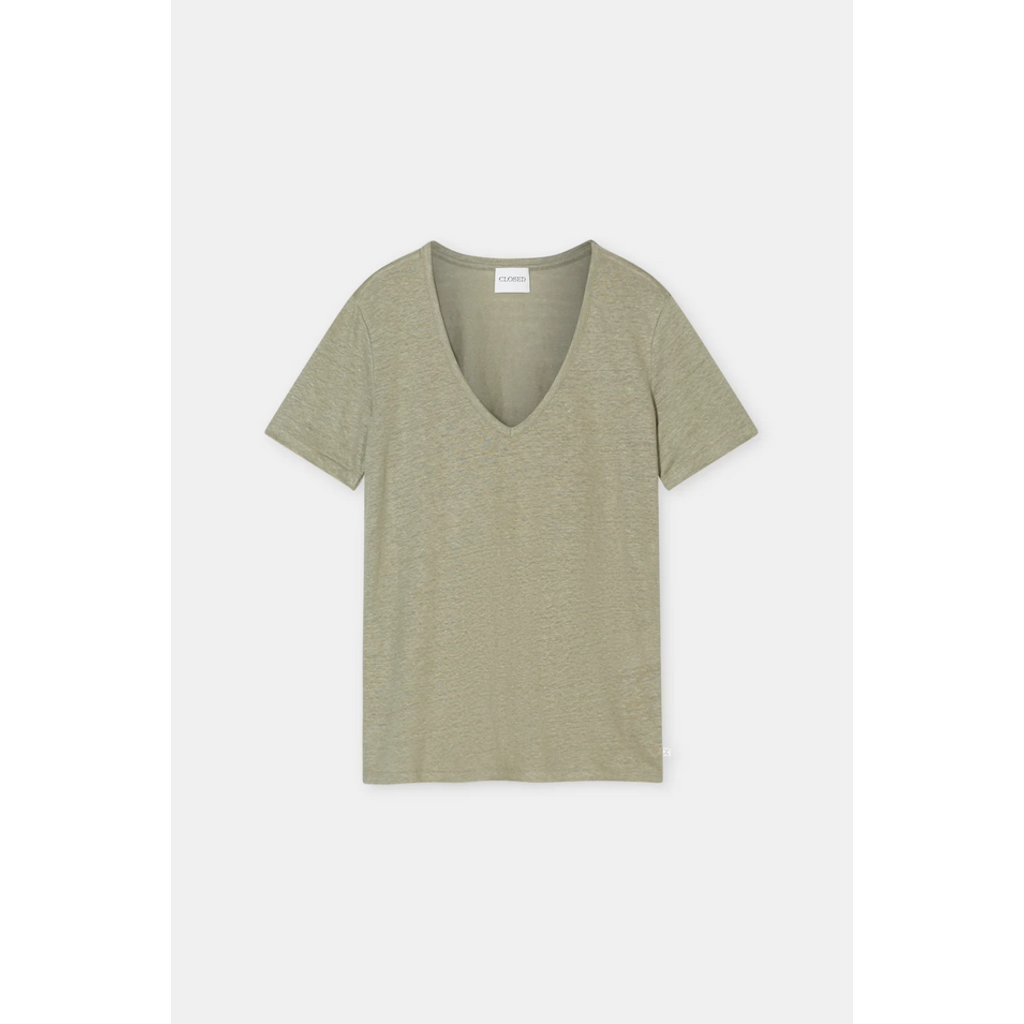 CLOSED SS Linen V-Neck Tee