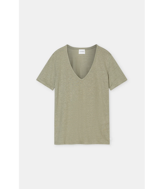CLOSED SS Linen V-Neck Tee