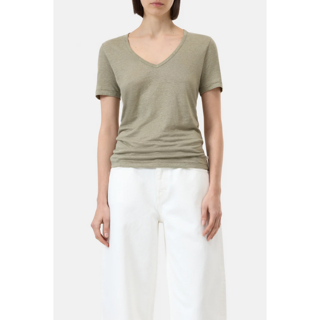 CLOSED SS Linen V-Neck Tee