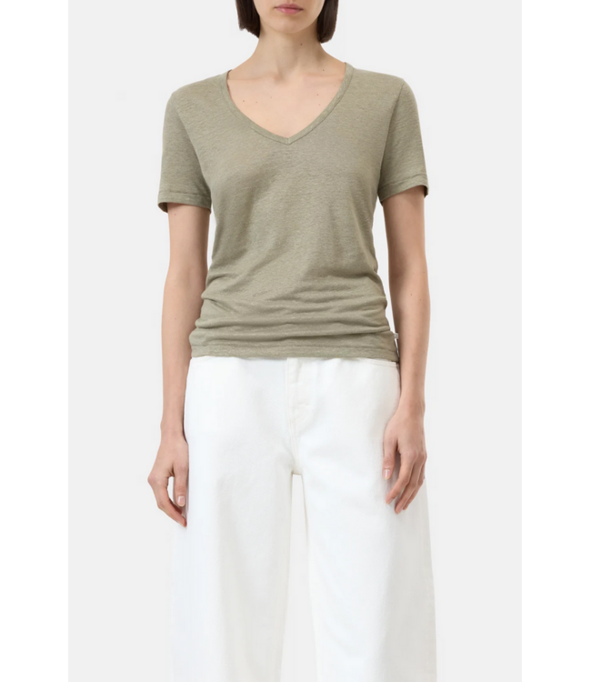 CLOSED SS Linen V-Neck Tee