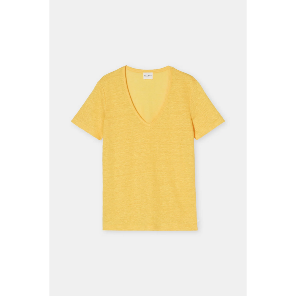 CLOSED SS Linen V-Neck Tee