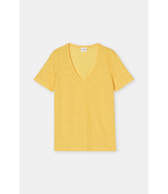 CLOSED SS Linen V-Neck Tee
