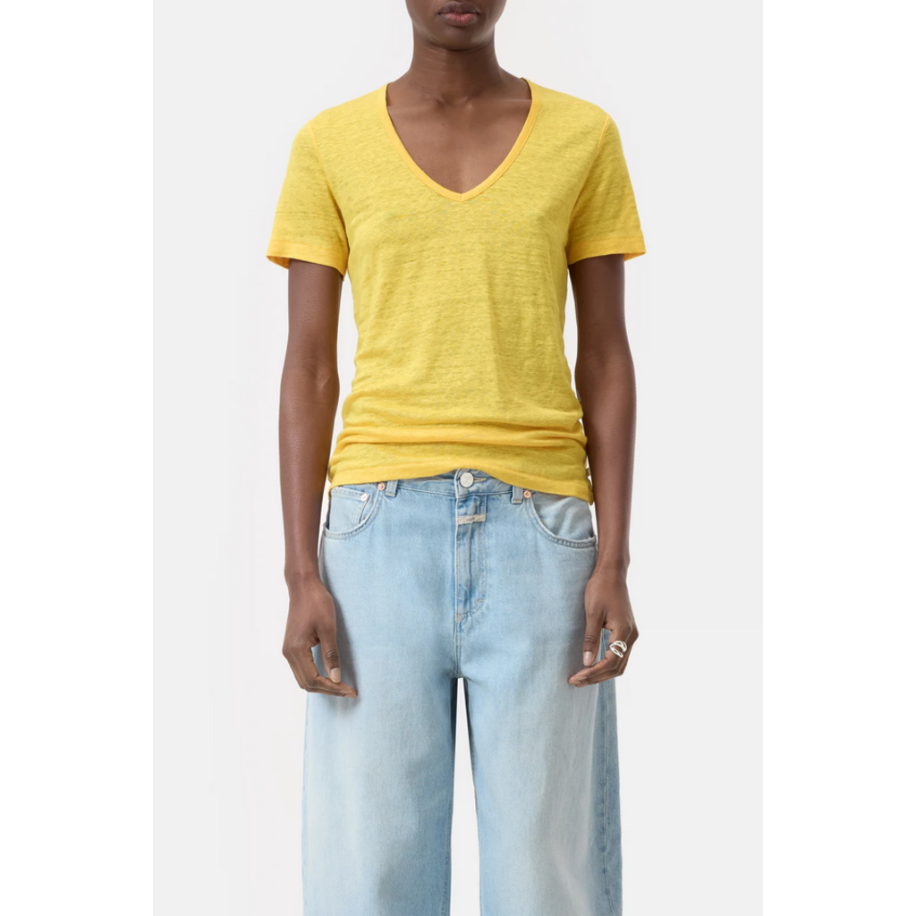 CLOSED SS Linen V-Neck Tee