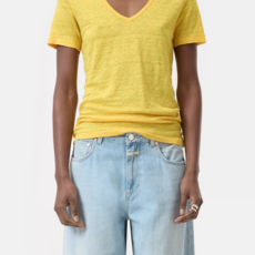 CLOSED SS Linen V-Neck Tee