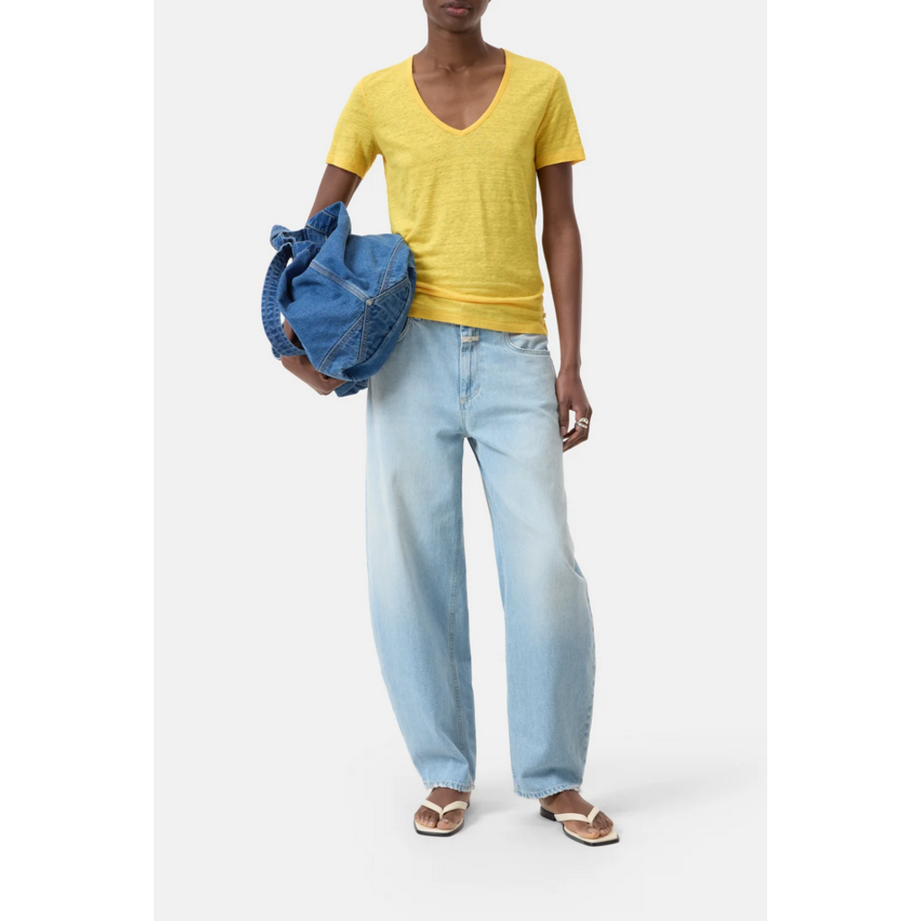 CLOSED SS Linen V-Neck Tee