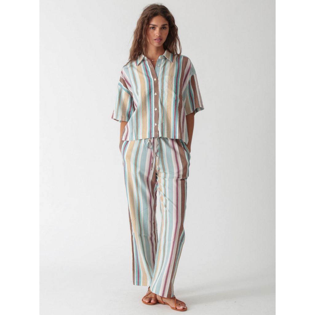 Ladies Electric & Rose Electric & Rose Sail Stripe Crop Pant