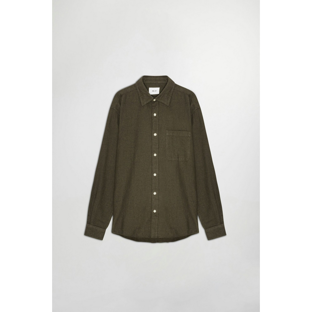No Nationality NNO7 Deon Solid Flannel Shirt