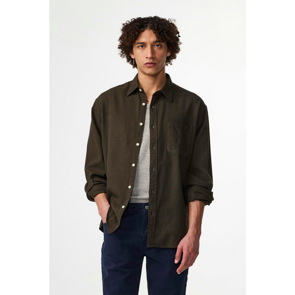 No Nationality NNO7 Deon Solid Flannel Shirt