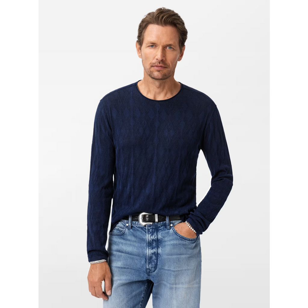 John Varvatos John Varvatos Brycen LS Broken Argyle Crew