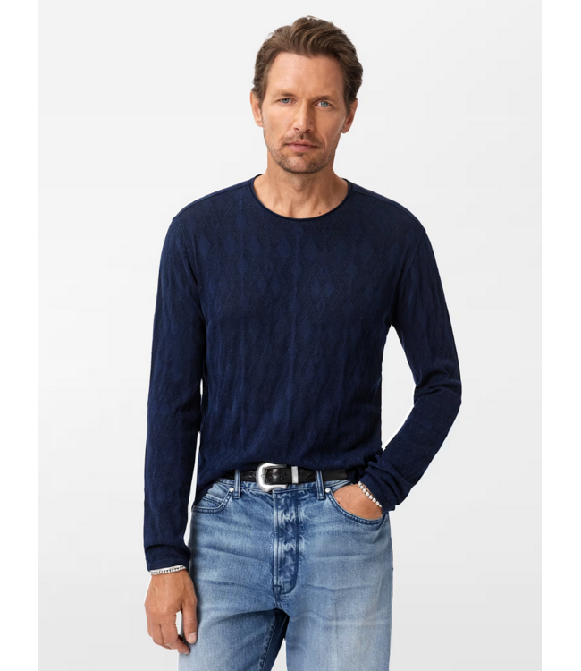 John Varvatos John Varvatos Brycen LS Broken Argyle Crew