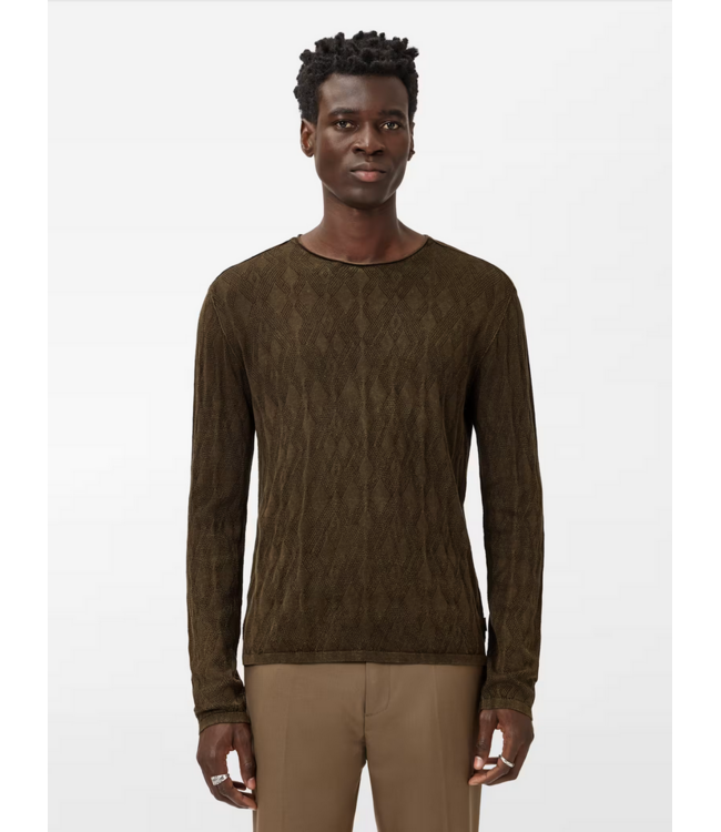 John Varvatos John Varvatos Brycen LS Broken Argyle Crew