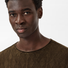 John Varvatos John Varvatos Brycen LS Broken Argyle Crew